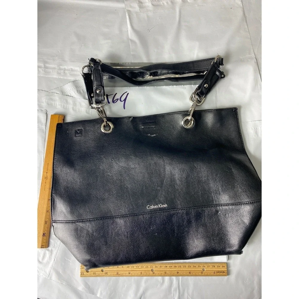 Calvin Klein Black Faux Leather Wallet‎ Clutch Organizer